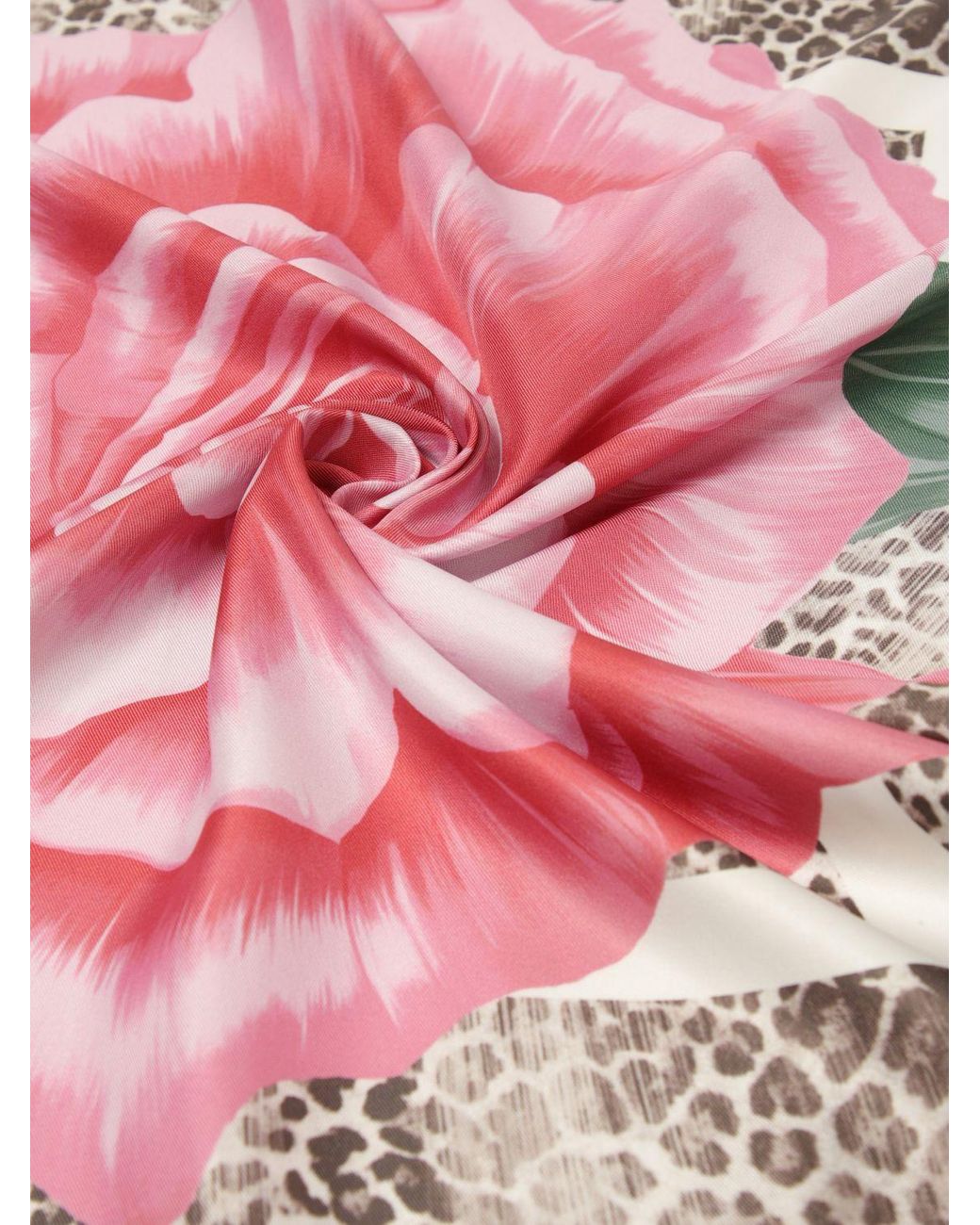 Liu Jo Pink Floral Animal Print Scarf