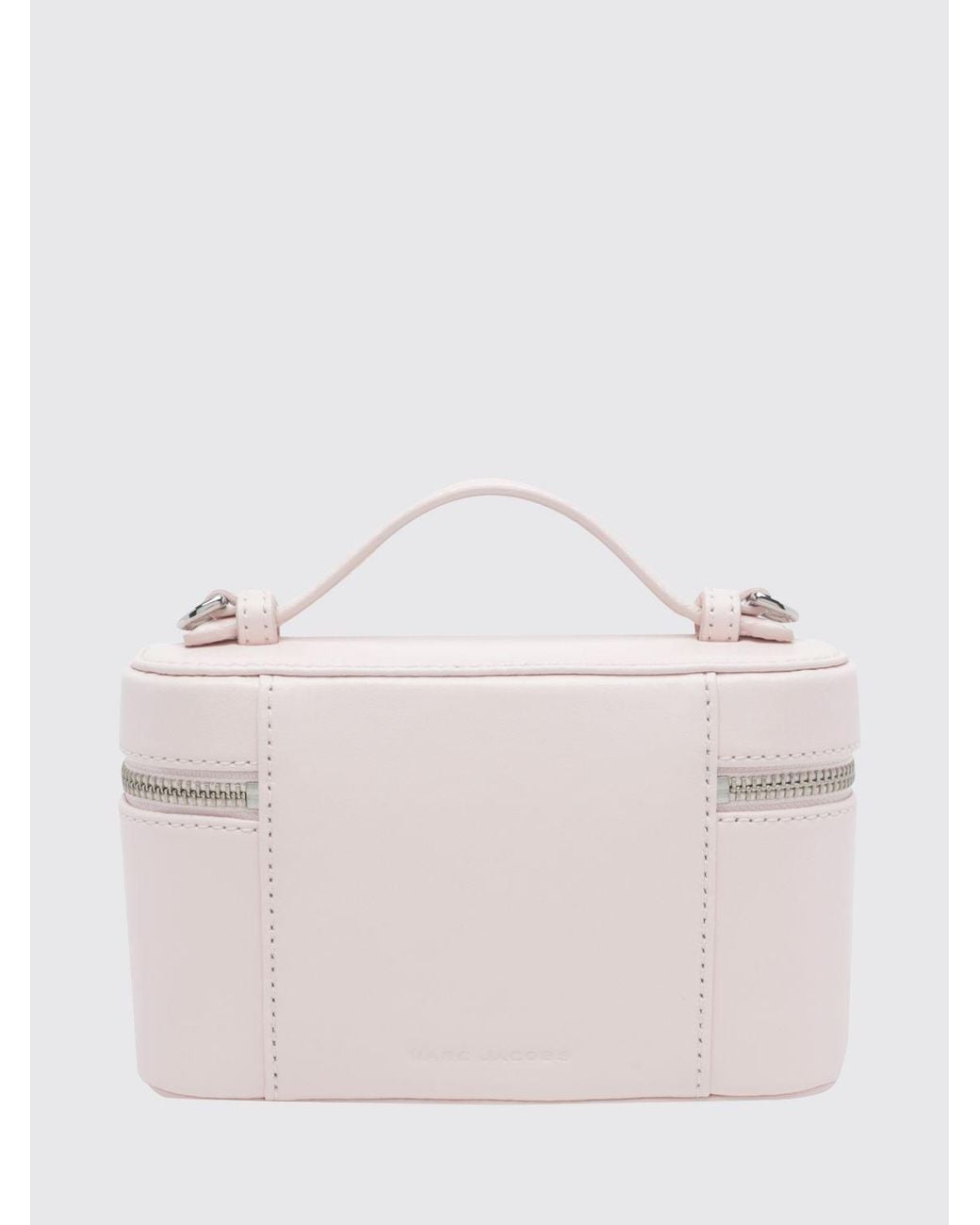 Marc Jacobs Natural The Vanity Leather Handbag With Crossbody Strap And Logo Charm