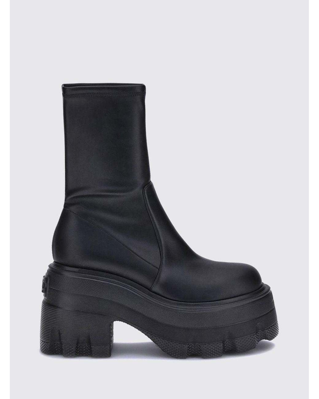 Casadei Black Maxxxi Knee-High Boots With A Sock-Style Ankle And Platform Sole
