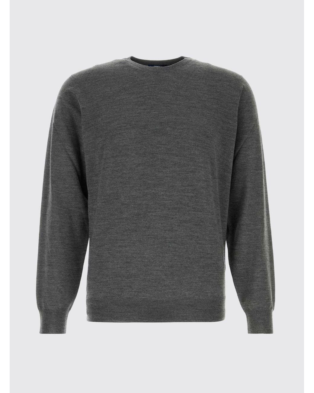 Fedeli Gray Crew-Neck Jumper for men
