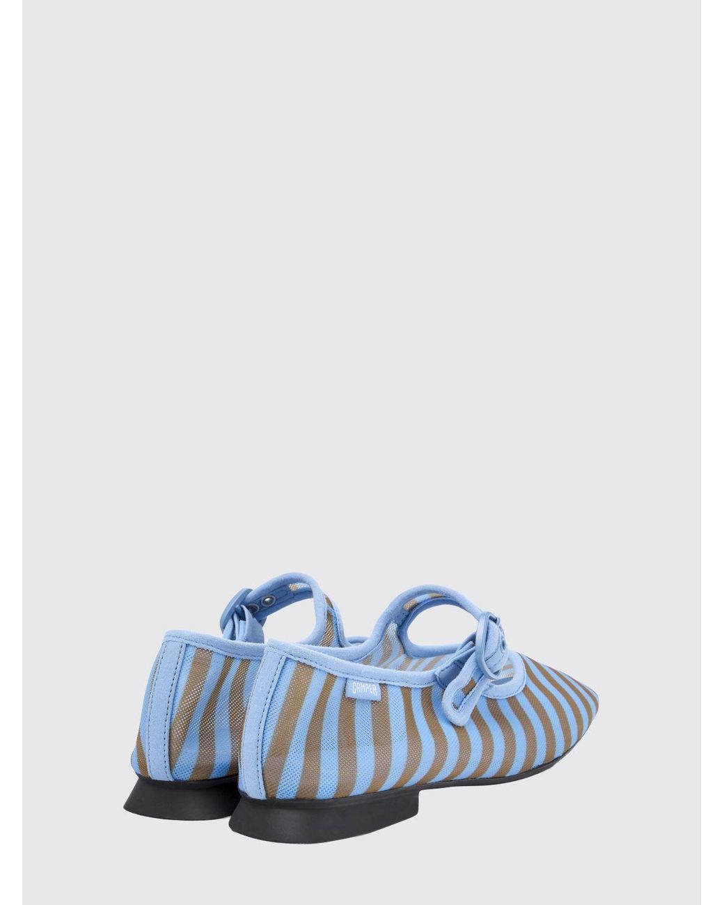 Camper White Casi Myra Striped Recycled Polyester Ballerinas