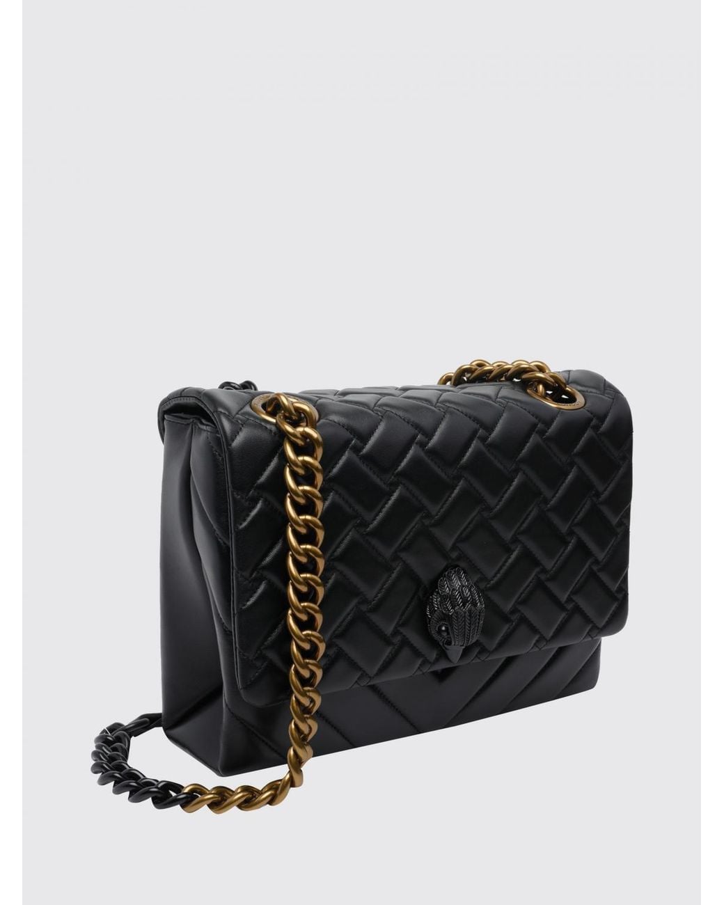 Kurt Geiger Black Kensington Large Quilted Calf Leather Shoulder Bag