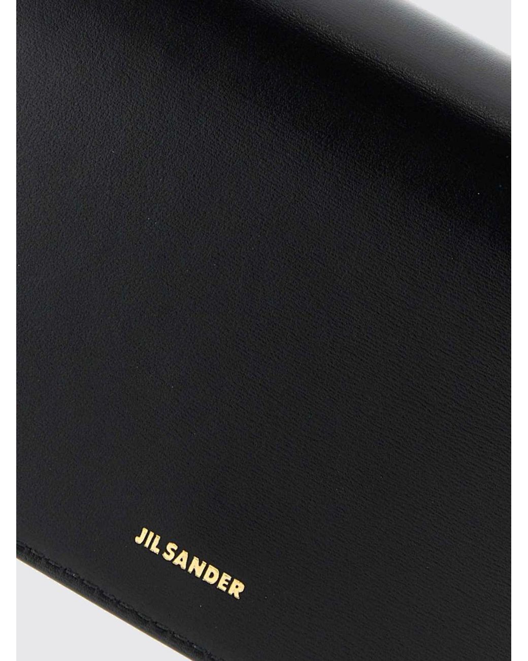 Jil Sander Black Tangle Mini Leather Crossbody Bag With Braided Strap