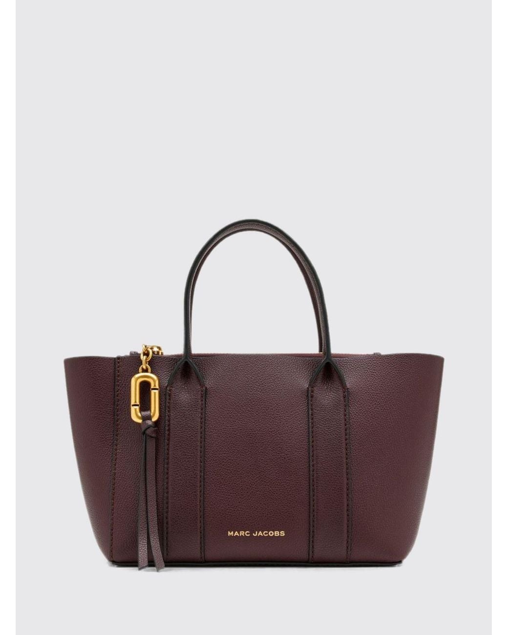 Marc Jacobs Purple The Pop J Marc Work Tote Mini Grained Leather Bag With Shoulder Strap