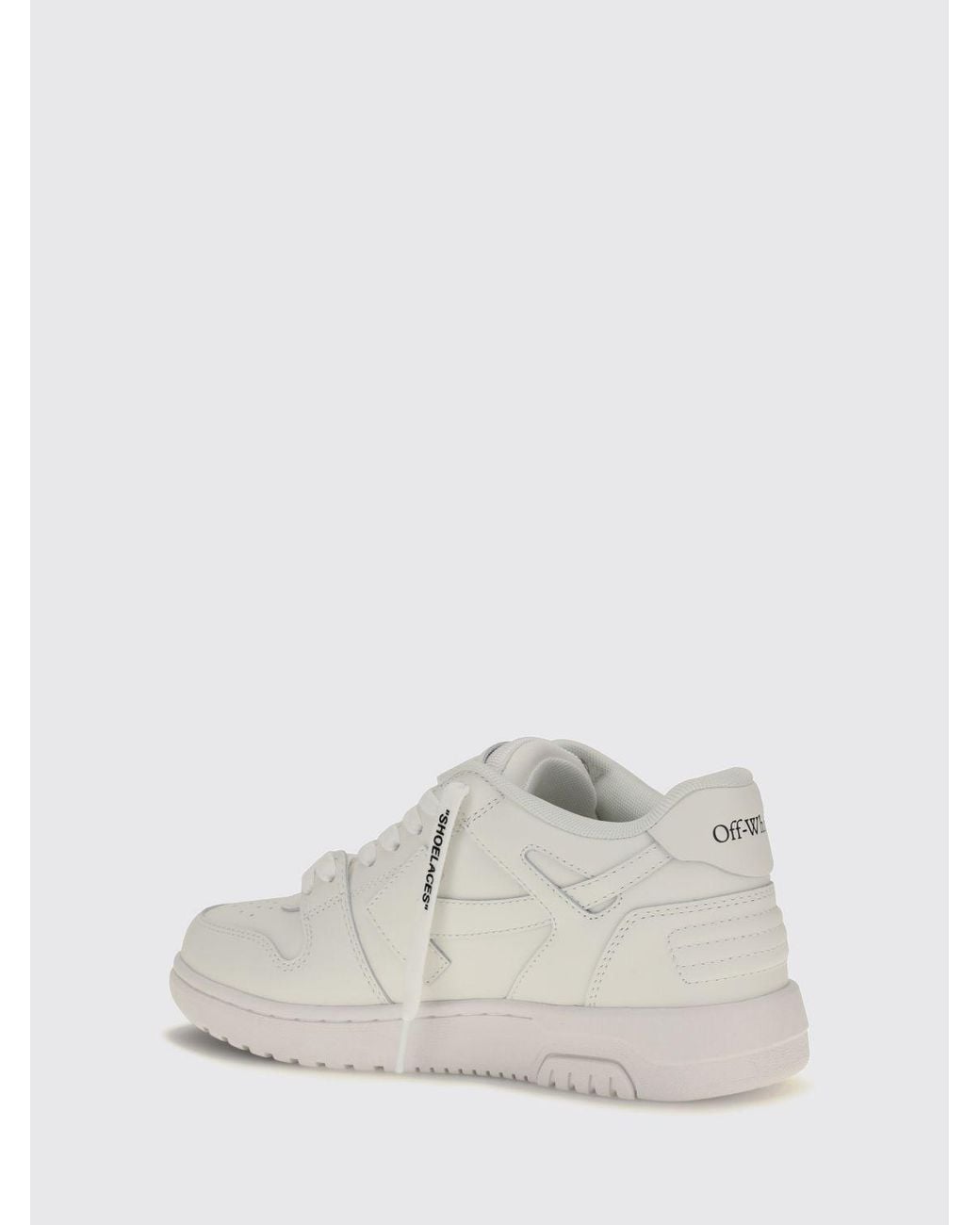 Off-White c/o Virgil Abloh White Out Of Office Calf Leather Sneakers With Signature Zip Tie Tag