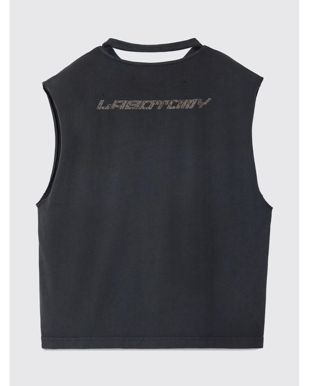 CAMPERLAB Blue Crewneck Urban-Street Cotton Tank Top With Graphic Print