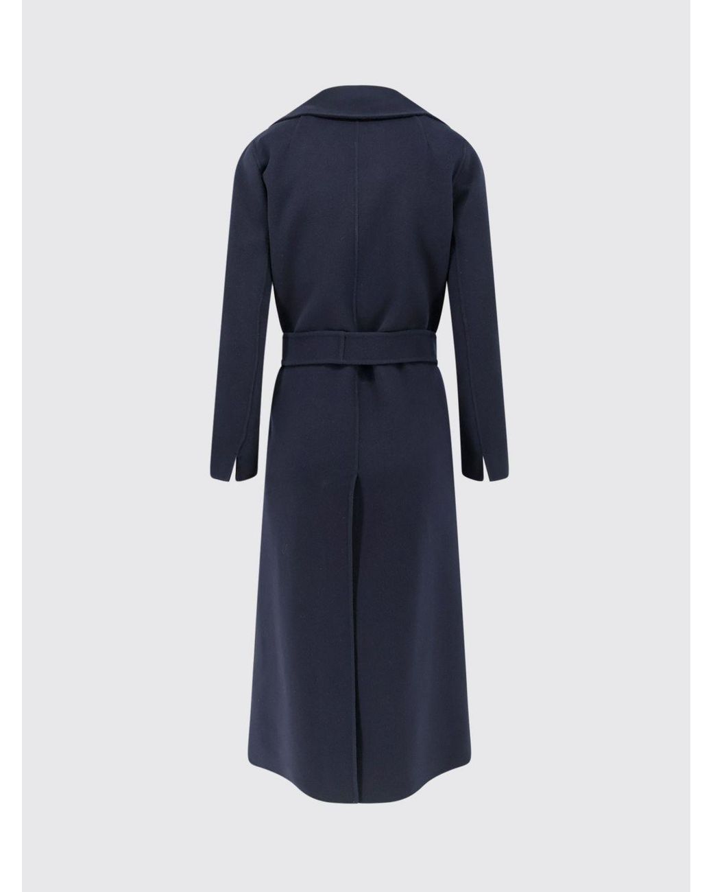 Max Mara Blue Long Belted Robe Coat