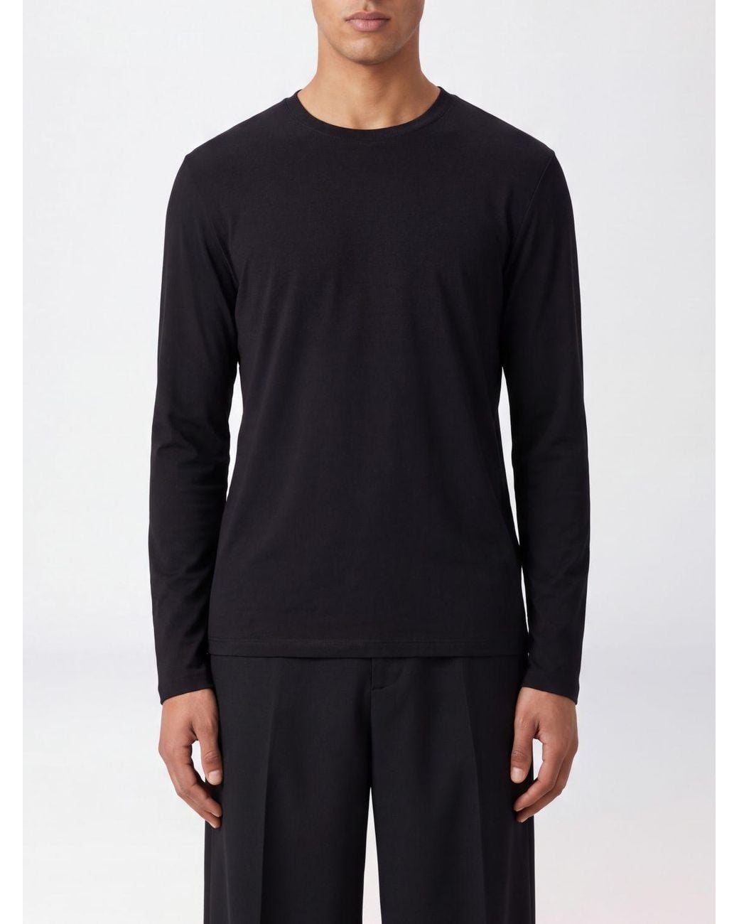 Thom Krom Blue Long-Sleeved Cashmere-Blend Crew-Neck T-Shirt for men