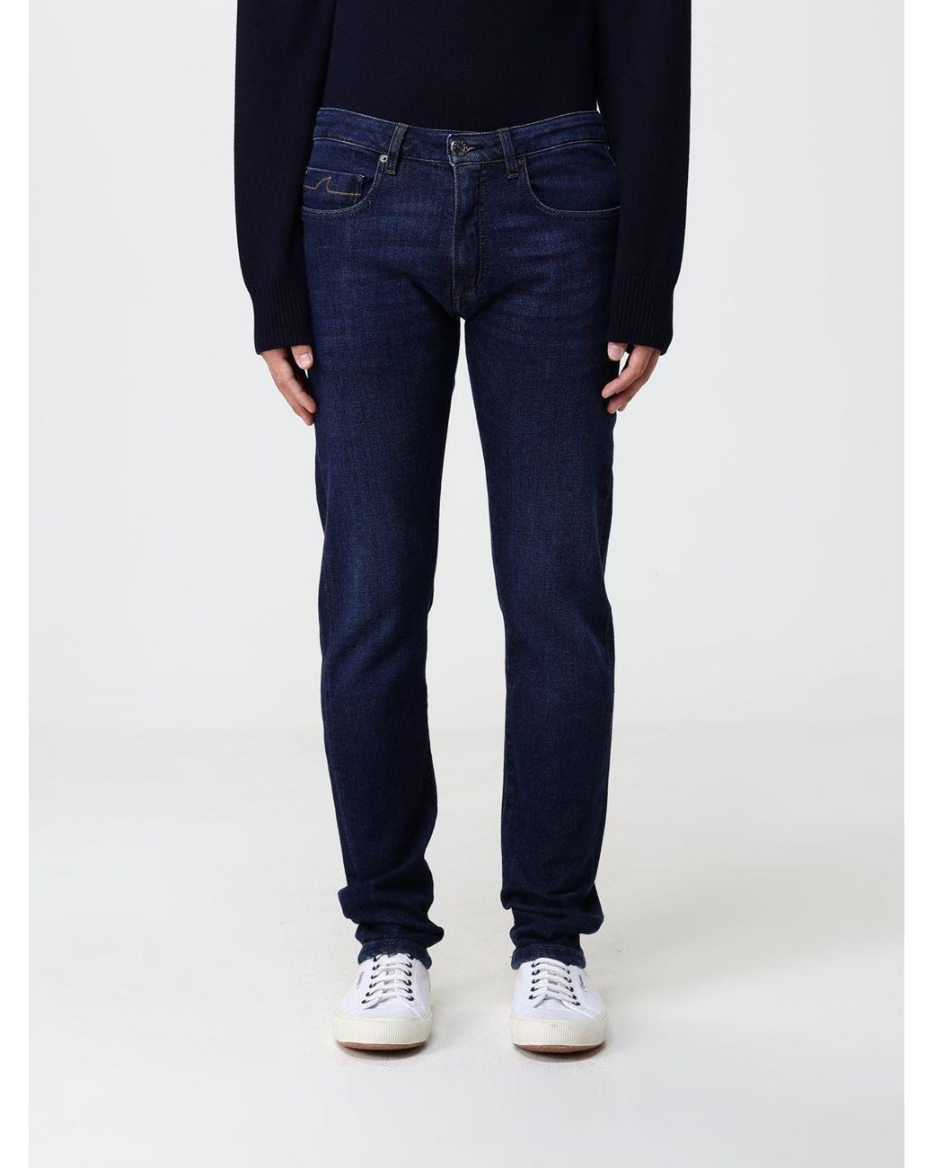 Paul & Shark Blue Paul &Amp Shark Mid-Rise Skinny Fit 5-Pocket Jeans for men