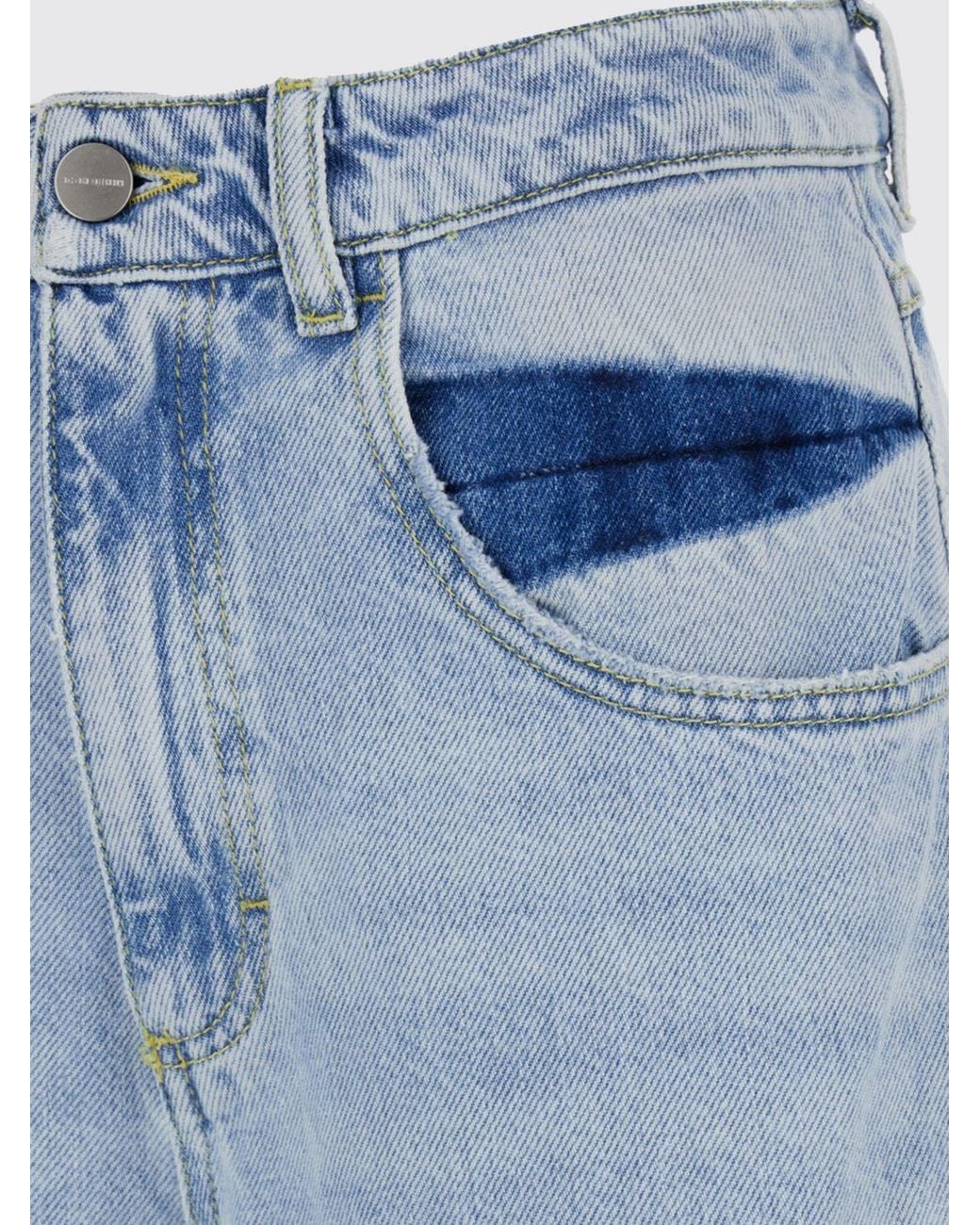 ICON DENIM Blue Poppy High-Waisted Wide Leg Jeans With Cut-Out Details