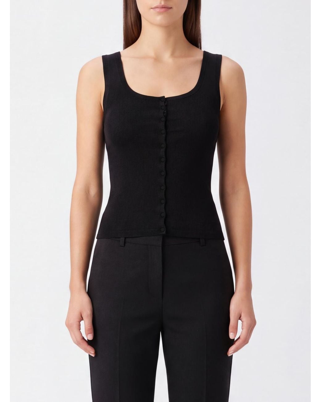 GIMAGUAS Black Oscar Slim Fit Jersey Top With Square Neck And Off-The-Shoulder Design