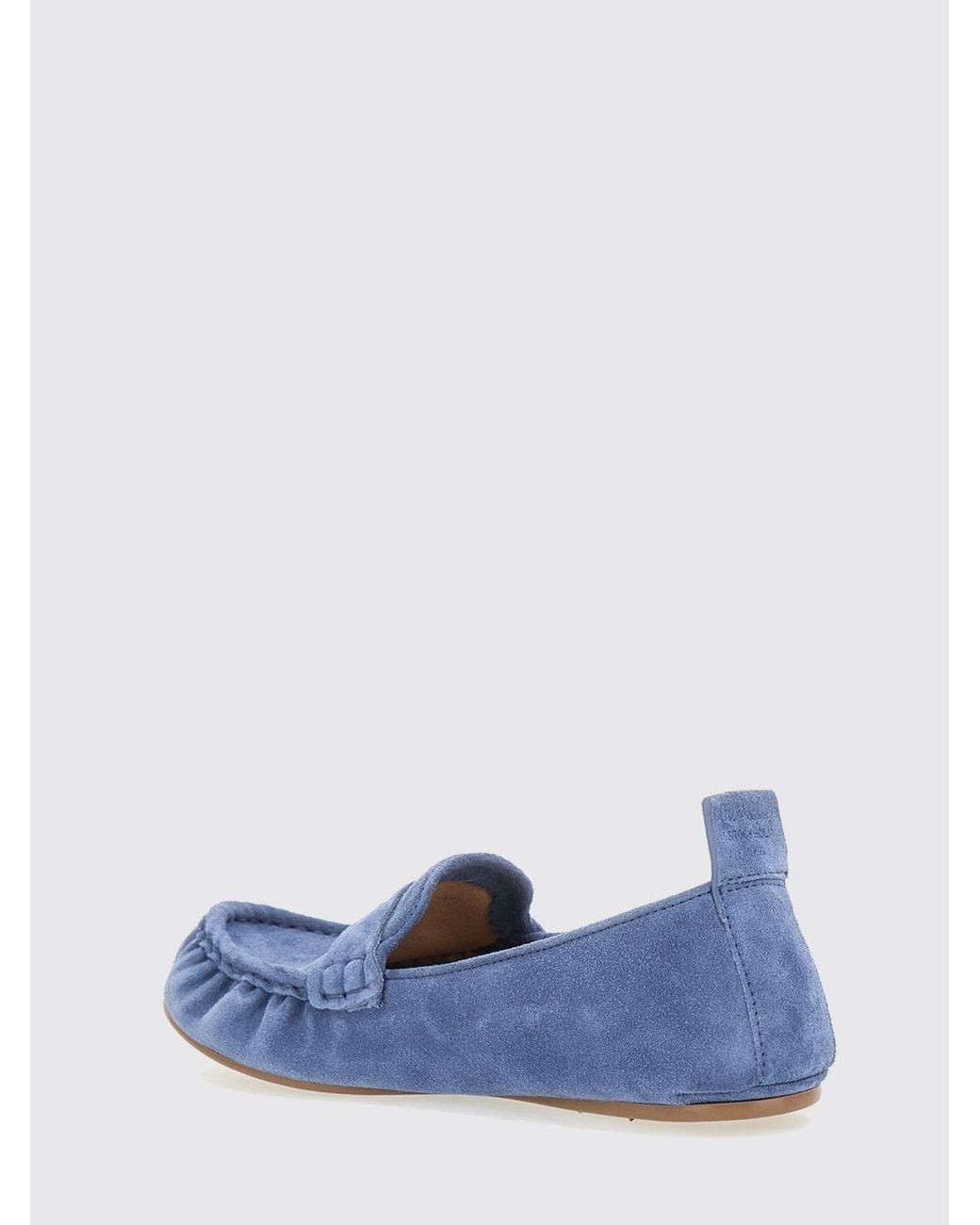Acne Blue Loafers, Suede Calf Leather