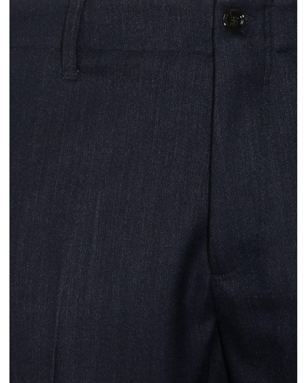 Lardini Blue Slim Fit Pure Wool Tailored Trousers With Slash Pockets for men