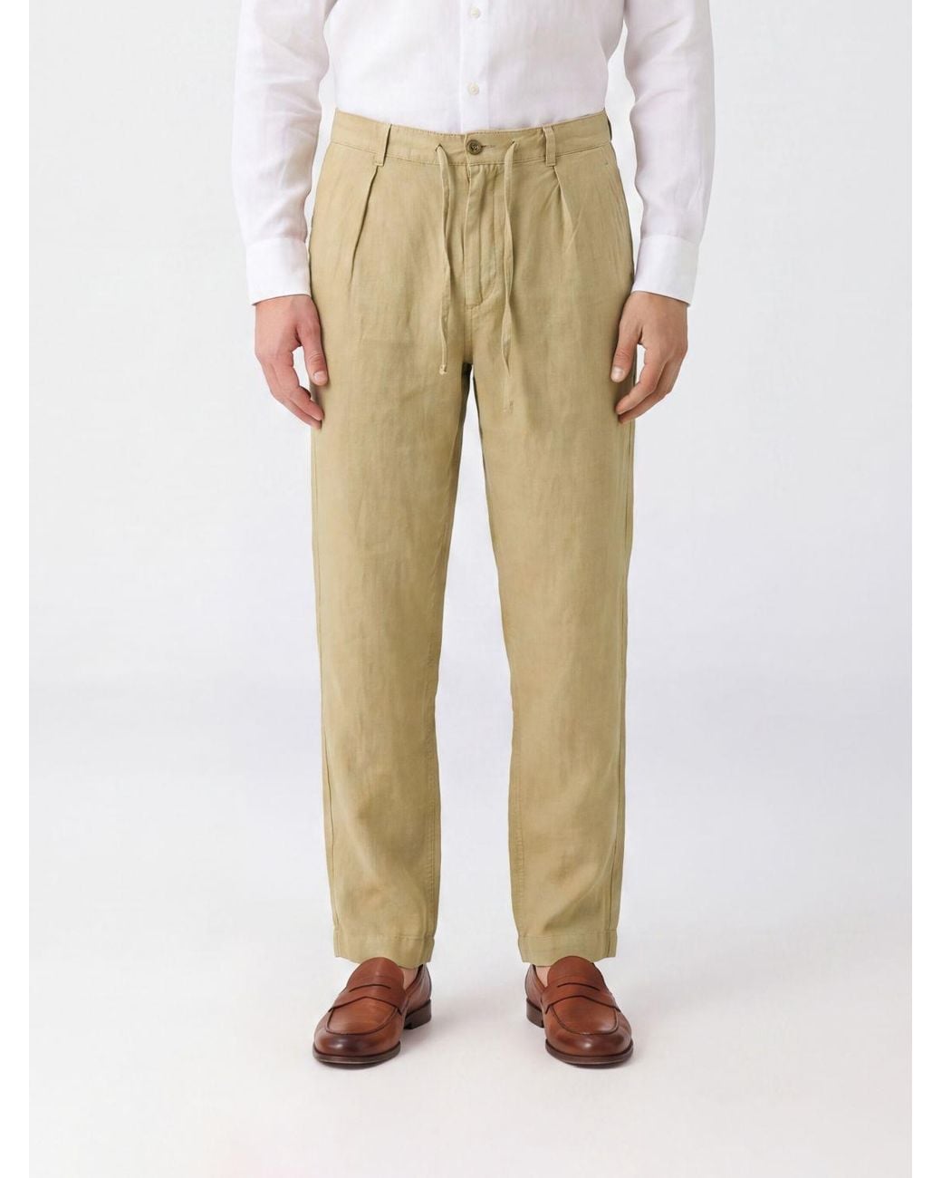 Polo Ralph Lauren Natural Slim Fit Linen Drawstring Trousers for men