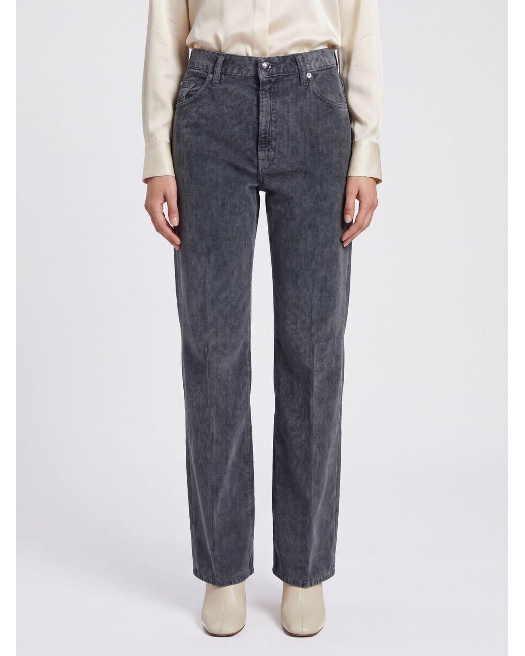 Haikure Blue Clara Mid-Rise Flared Corduroy Jeans