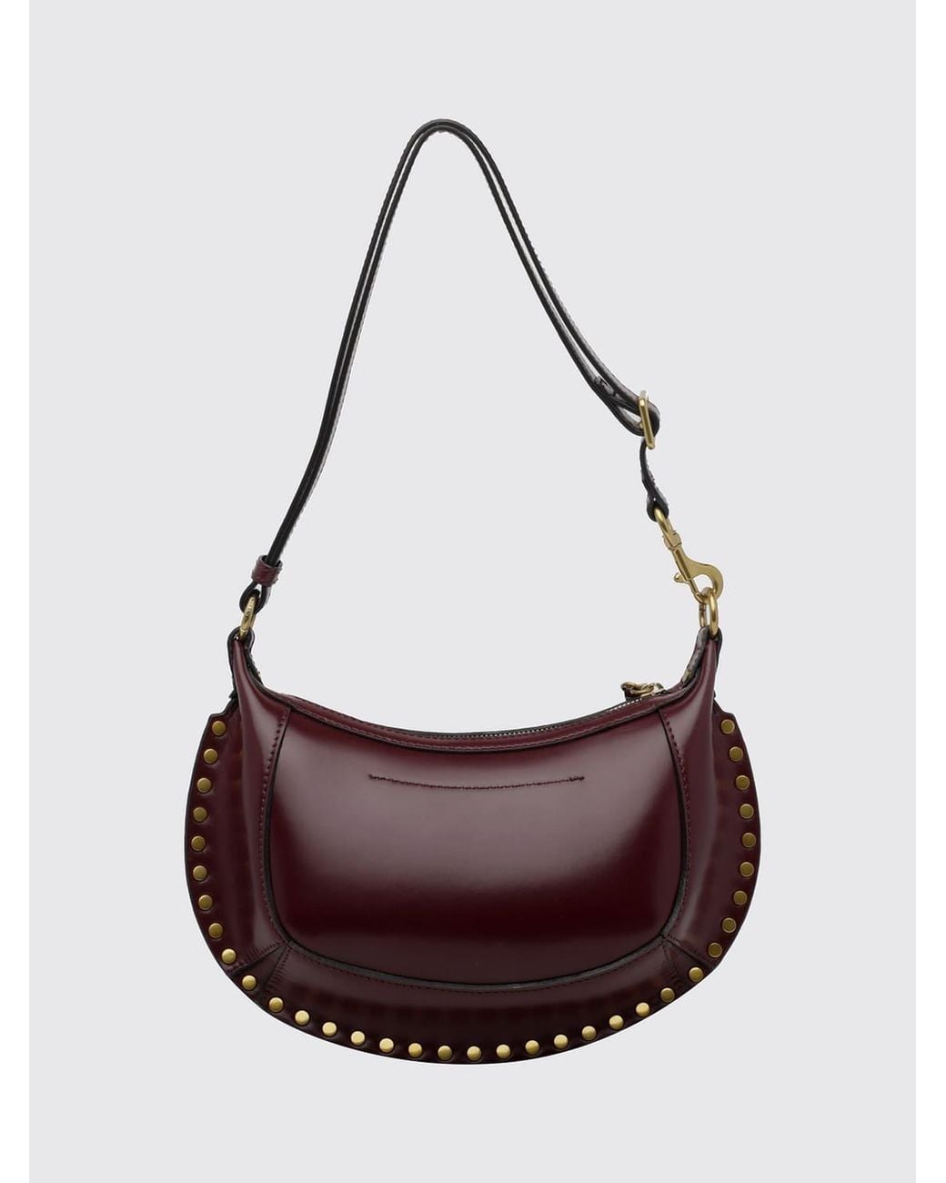 Isabel Marant Purple Oskan Moon Smooth Leather Crossbody Bag With Studs