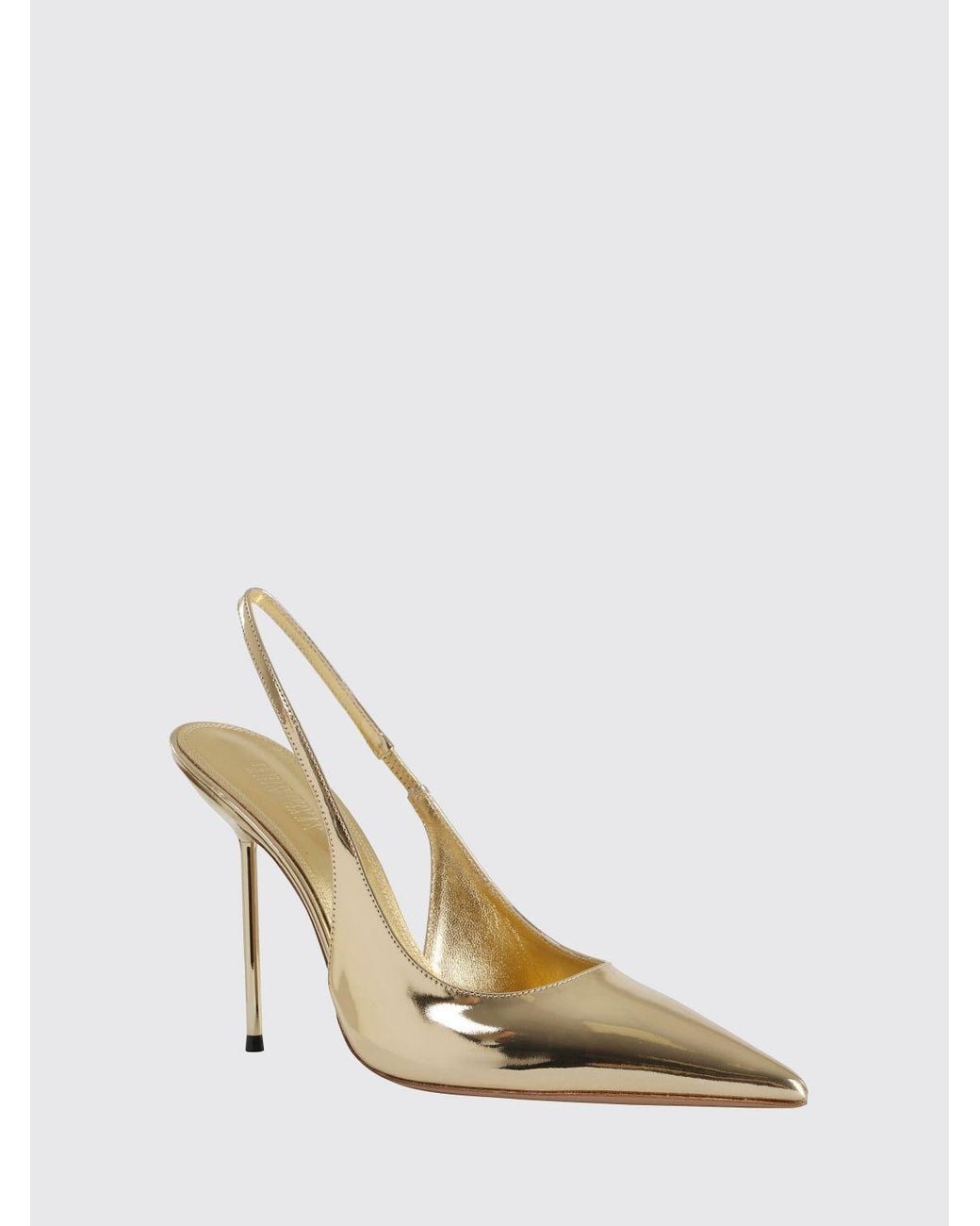 Paris Texas White Lidia Laminated Patent Leather Slingback Pumps