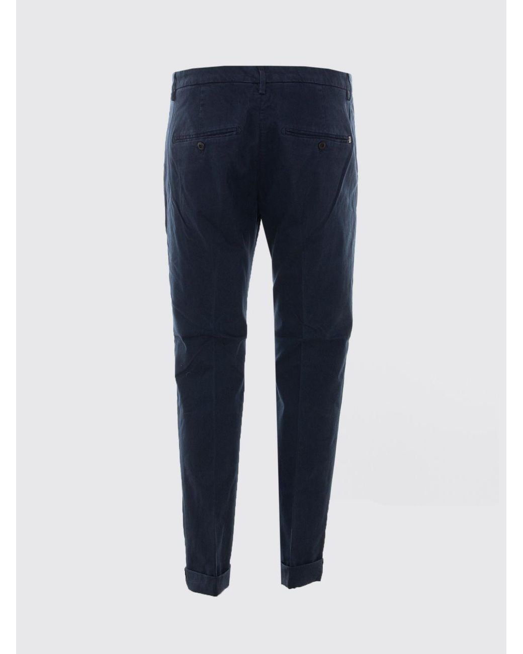 Dondup Blue Gaubert Slim Fit Mid-Rise Velvet Chino Pants for men