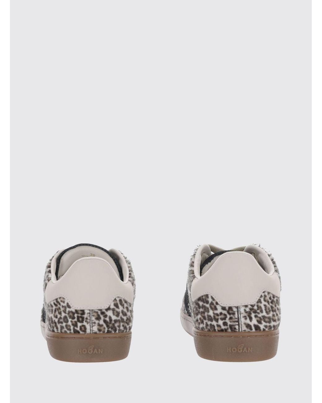 Hogan White Cool Animal Print Pony Hair Trainers With Side H Logo