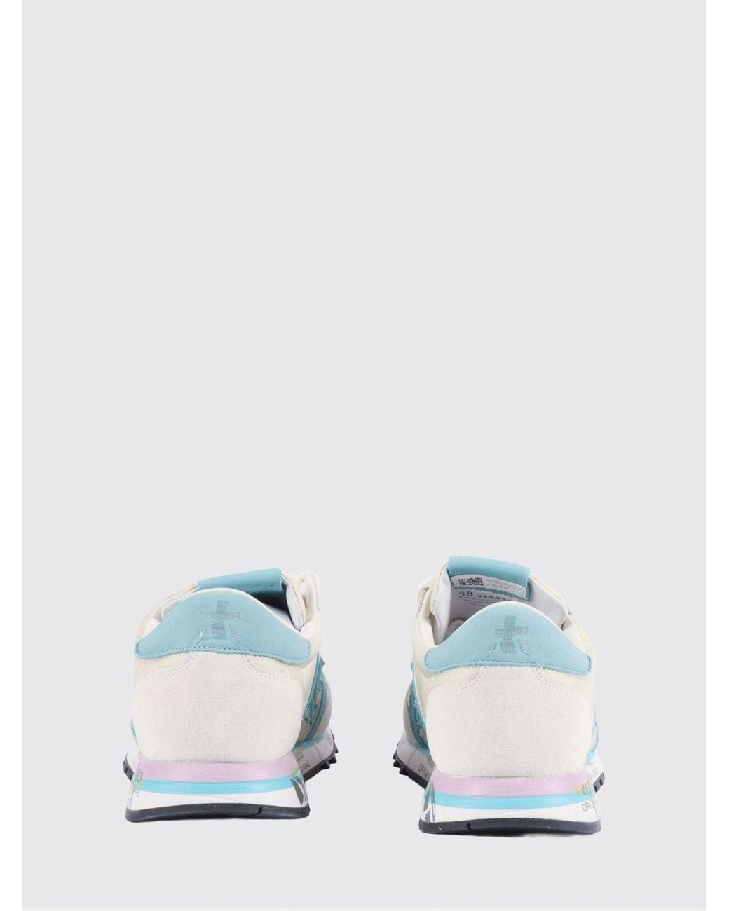 Premiata White Lucy Suede And Perforated Fabric Sneakers