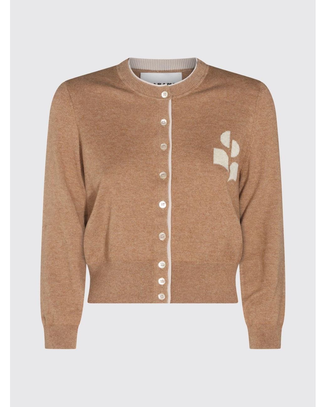 Isabel Marant Blue Slim Fit Jacquard Logo Wool And Cotton-Blend Cardigan