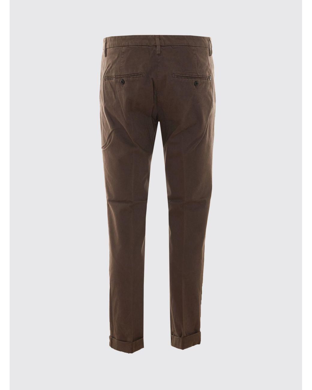 Dondup Brown Gaubert Slim Fit Mid-Rise Velvet Chino Trousers for men