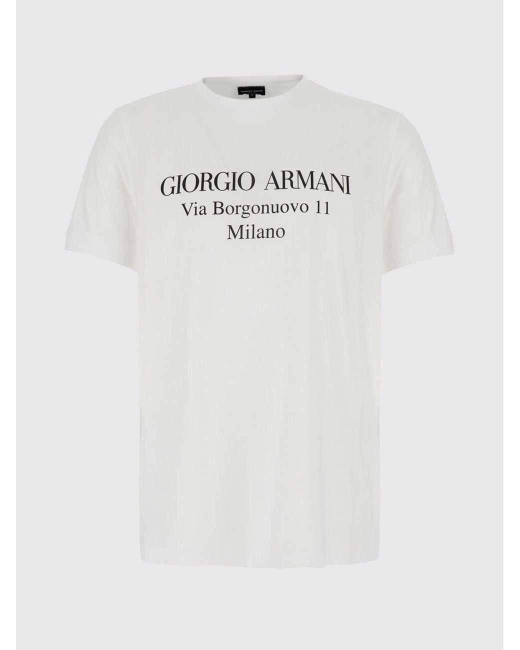 Giorgio Armani White Short-Sleeved Cotton T-Shirt With Contrasting Logo for men