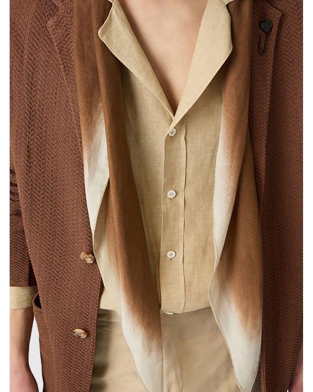Lardini Brown Silk Foulard for men