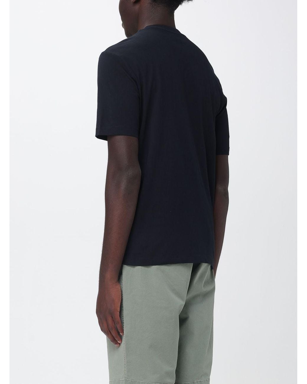 Blauer Blue Cotton T-Shirt With Logo for men