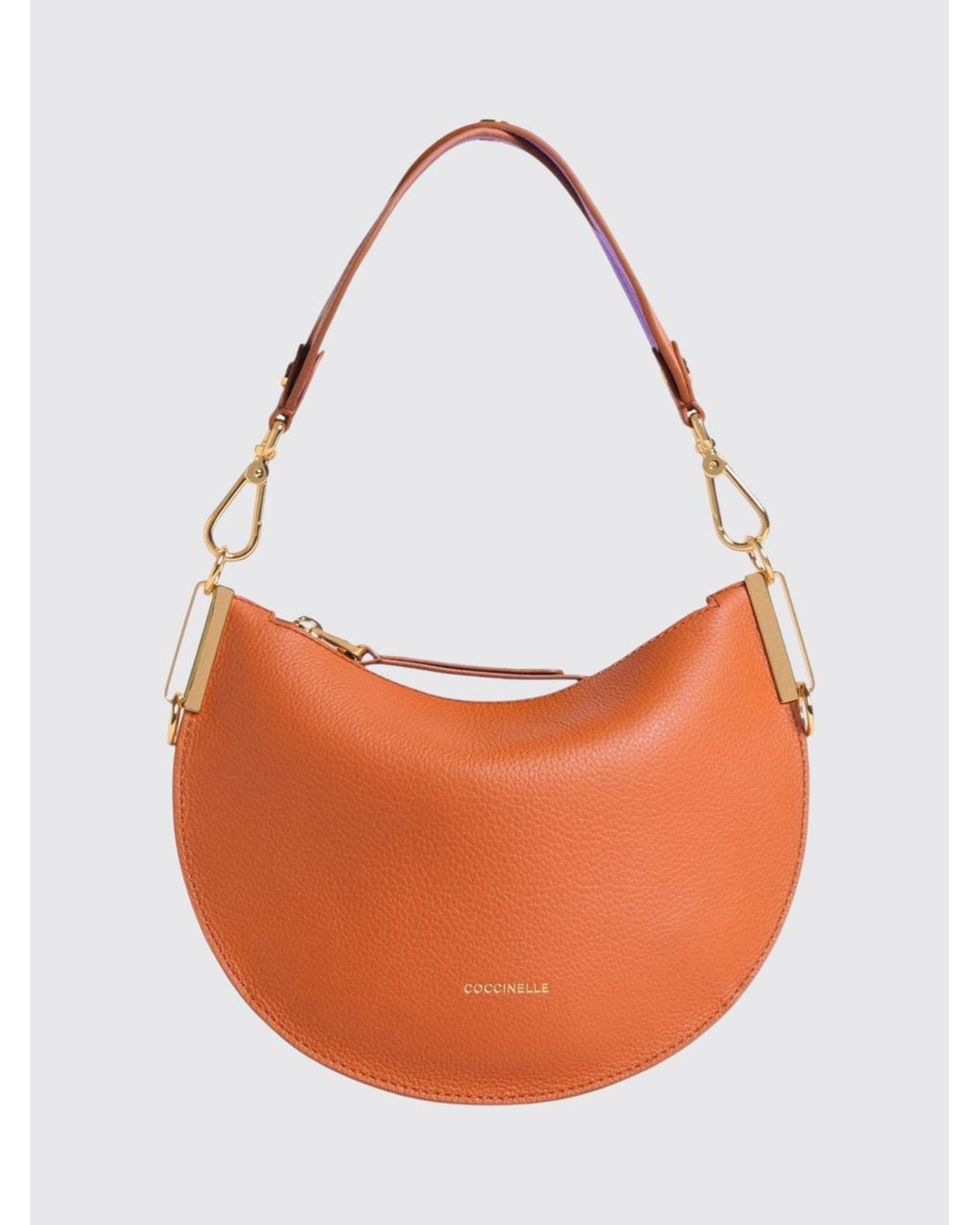 Coccinelle Orange Sunup Grained Leather Bag