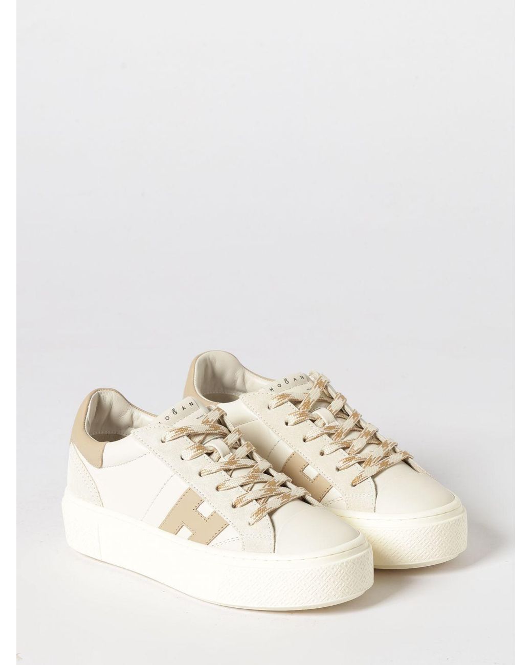 Hogan Natural Crosswind Leather Sneakers