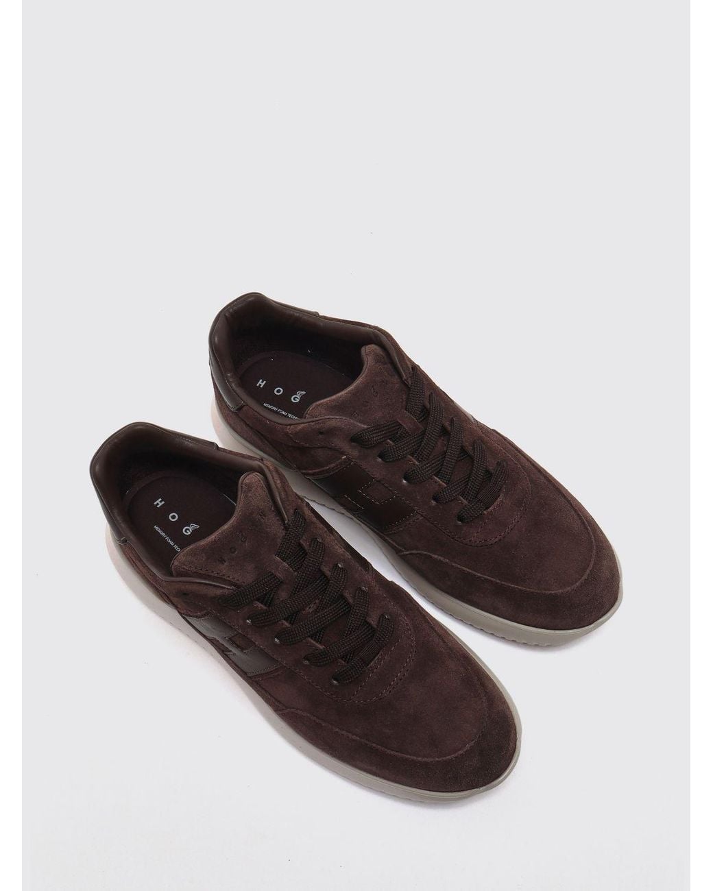 Hogan Brown H709 Suede Sneakers With H Logo And Chunky Sole for men