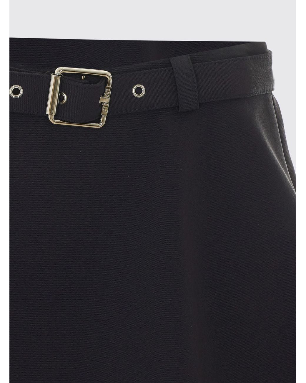 Pinko Black High-Waisted A-Line Crêpe Mini Skirt With Adjustable Belt