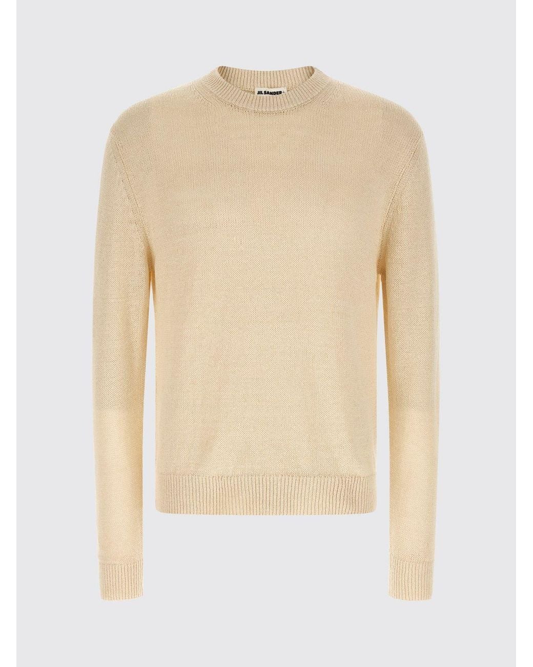 Jil Sander Natural Basic Crew Neck Knit for men