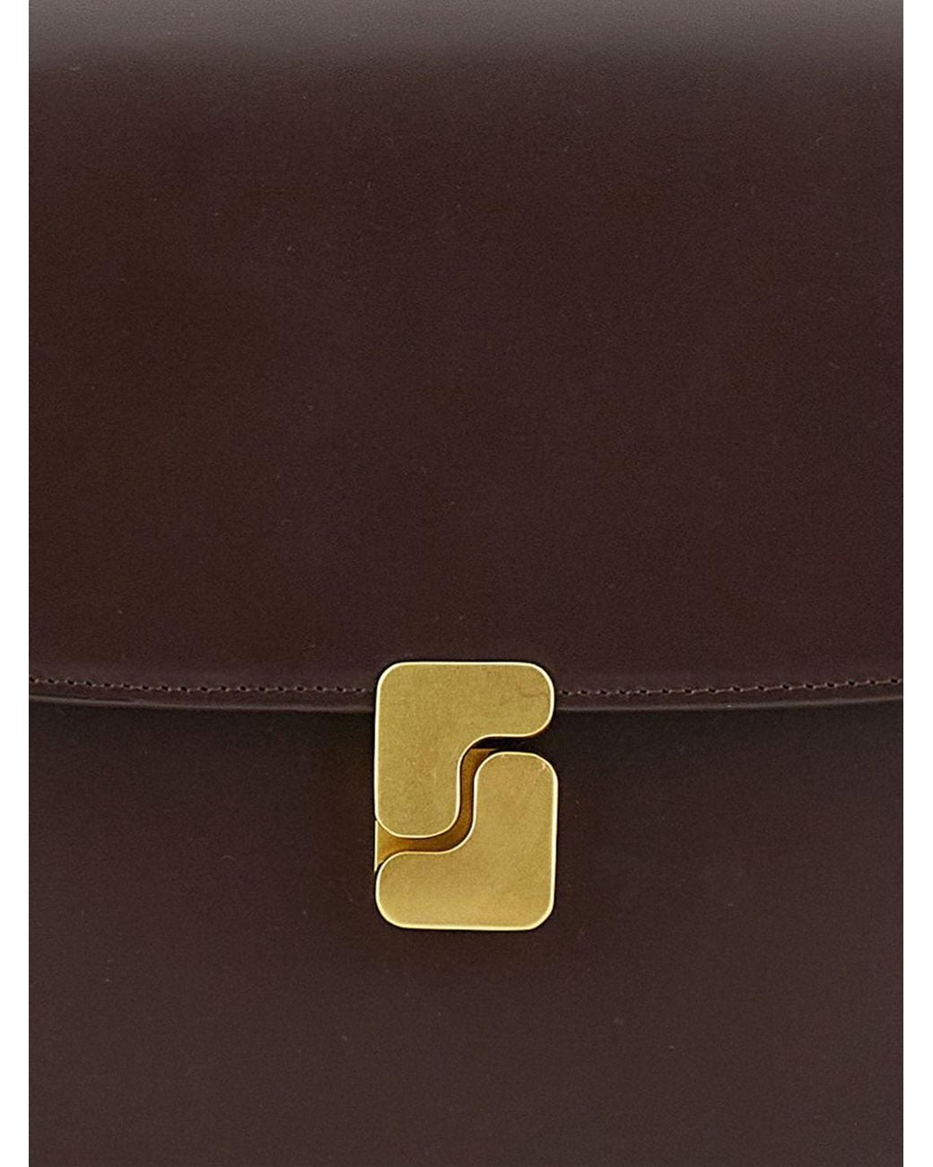 Soeur Brown Bellissima Smooth Leather Crossbody Bag With Buckle