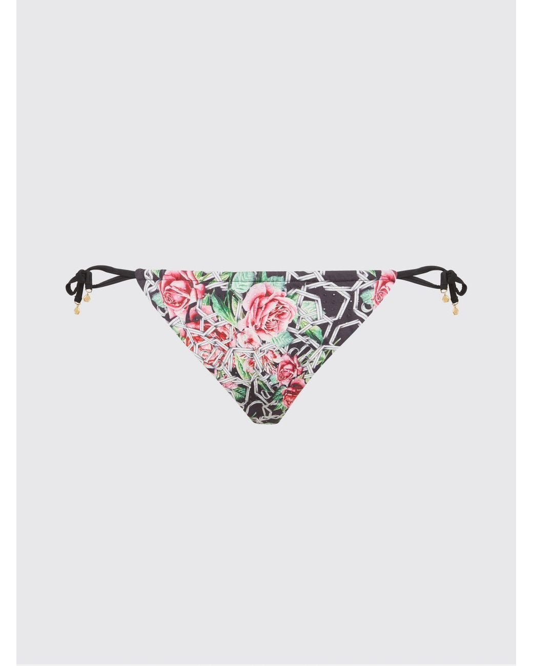 Philipp Plein Multicolor Chain Flower Print Bikini Brief Swimsuit