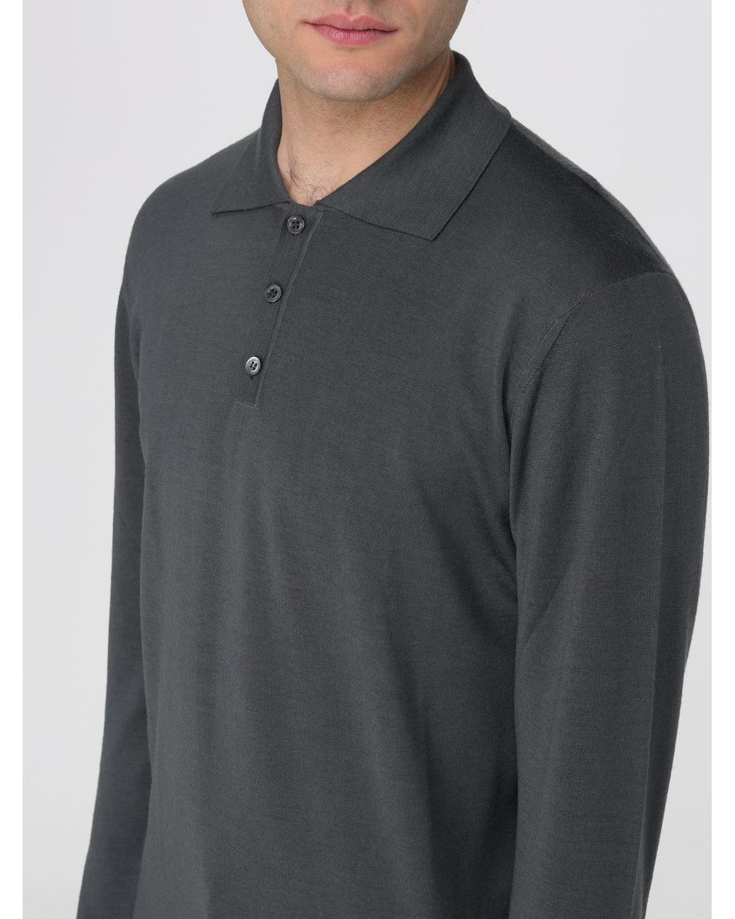 Barena Gray Wool Polo Shirt for men