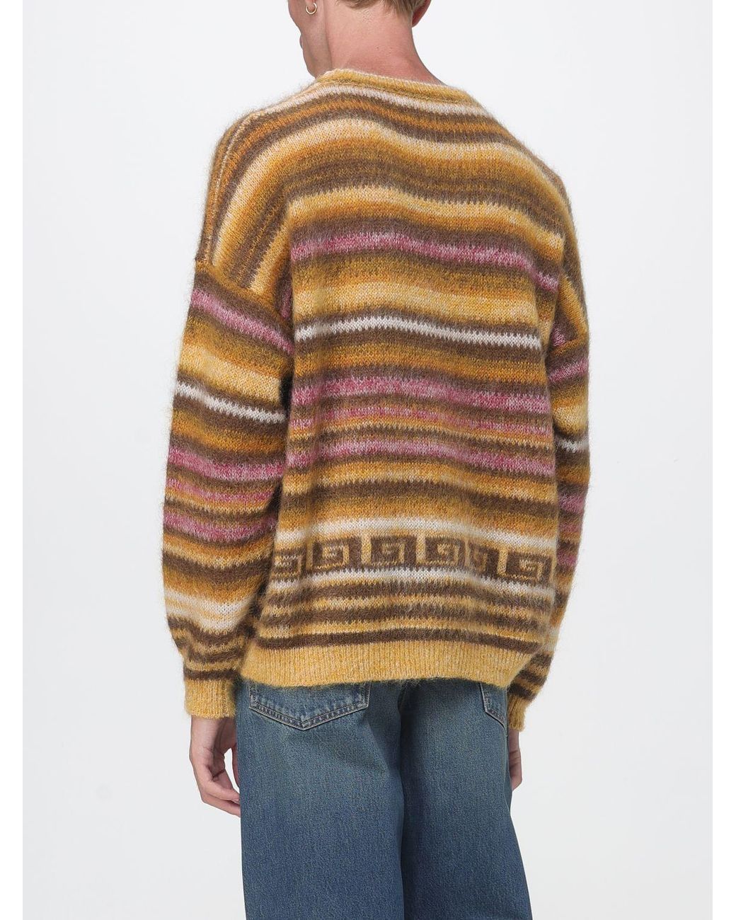 Isabel Marant Multicolor Striped Virgin Wool Blend Crewneck Sweater With Dropped Shoulders for men