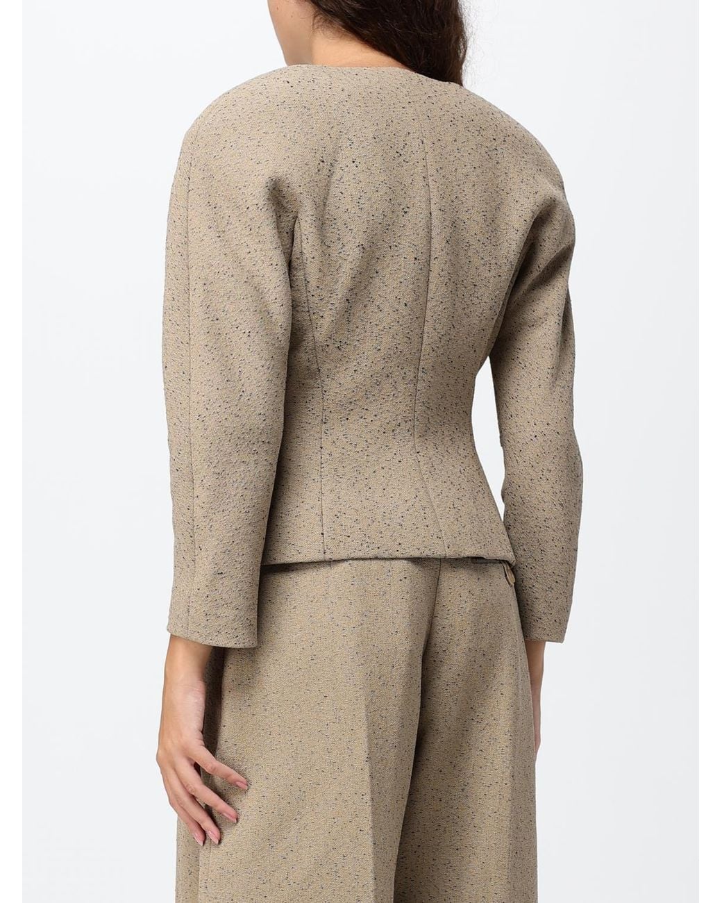 Jacquemus Natural Cropped Single-Breasted Wool And Cotton-Blend Blazer