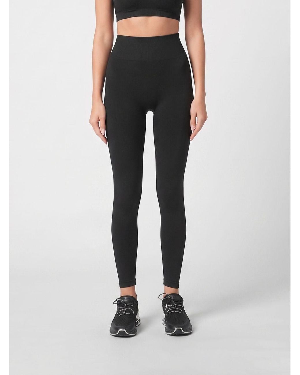 Philipp Plein Black Technical Stretch Fabric Leggings