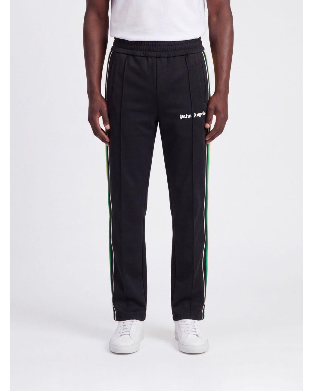 Palm Angels Blue Technical Fabric Jogging Trousers for men