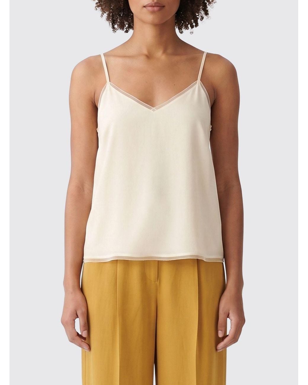 Fabiana Filippi White Silk Blend Basic Top