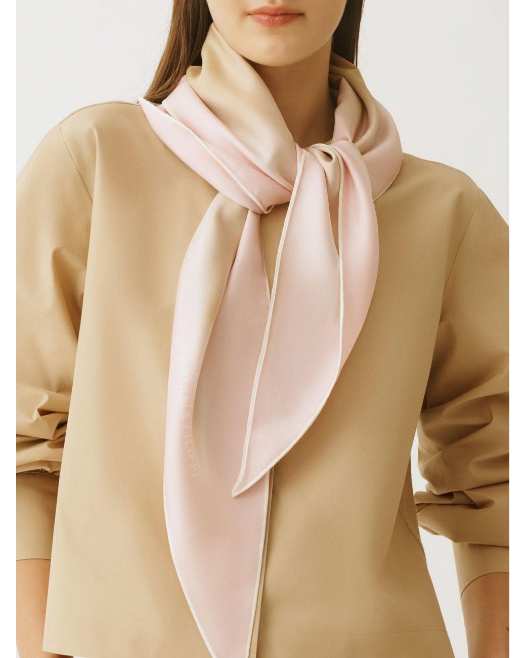Fabiana Filippi Natural Silk Foulard With Floral Print