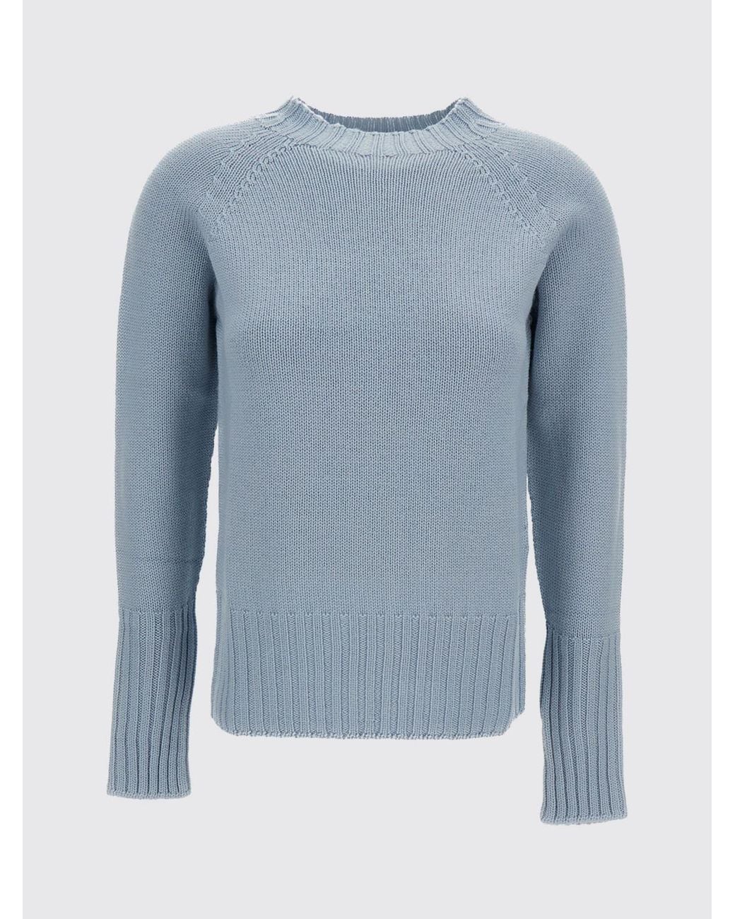 Drumohr Blue 100% Pure Merino Wool Crew Neck Jumper With Long Sleeves