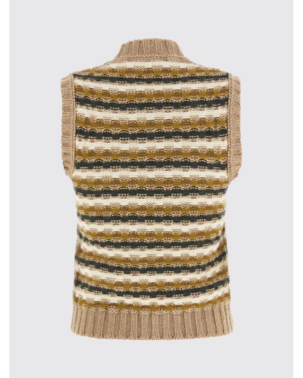 Chaleco De Punto De Lana Y Cachemir Con Motivo Jacquard Y Cuello Cisne Marni de color Brown