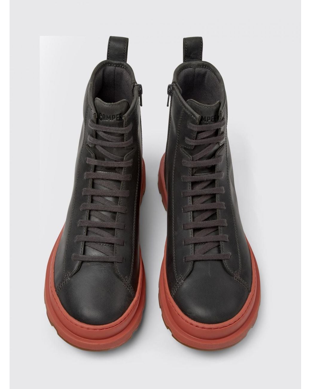 Camper Gray Brutus+ Leather Ankle Boots for men