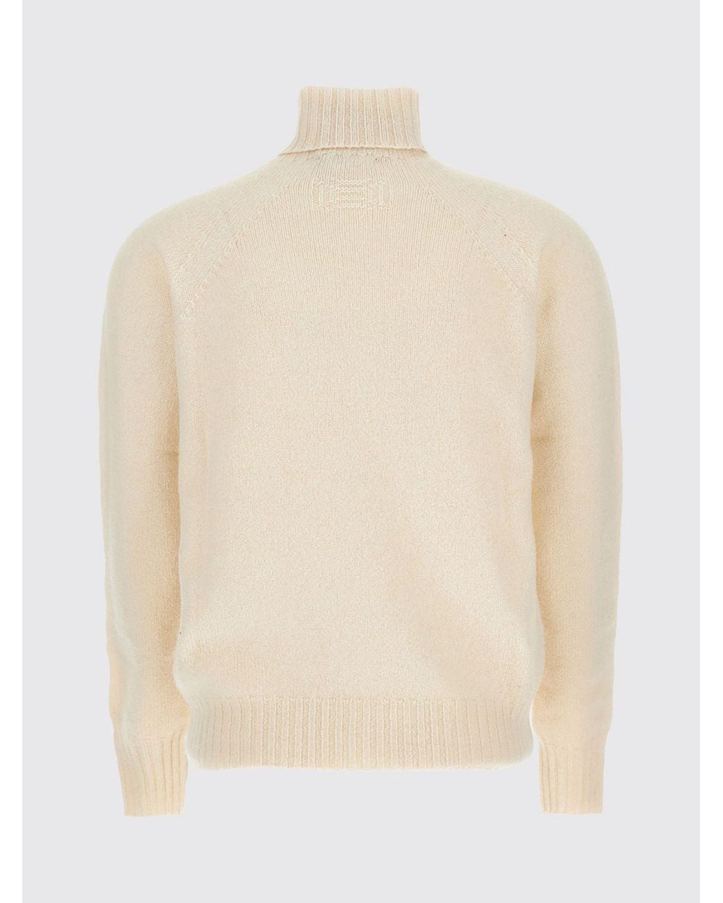 Drumohr Natural Lambswool Turtleneck Jumper With Dropped Shoulders
