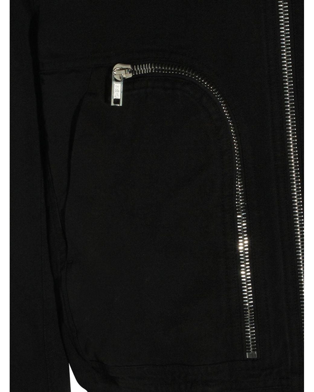 Rick Owens Black Polyamide Bomber Jacket With Biker Collar And Zip Closure for men