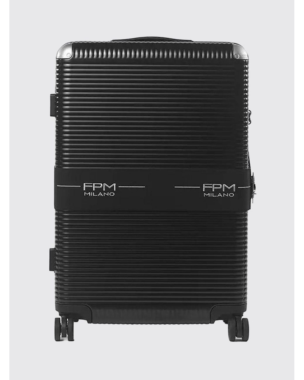 Fpm Milano Black Bank Zip Dlx Spinner 76 Suitcase for men