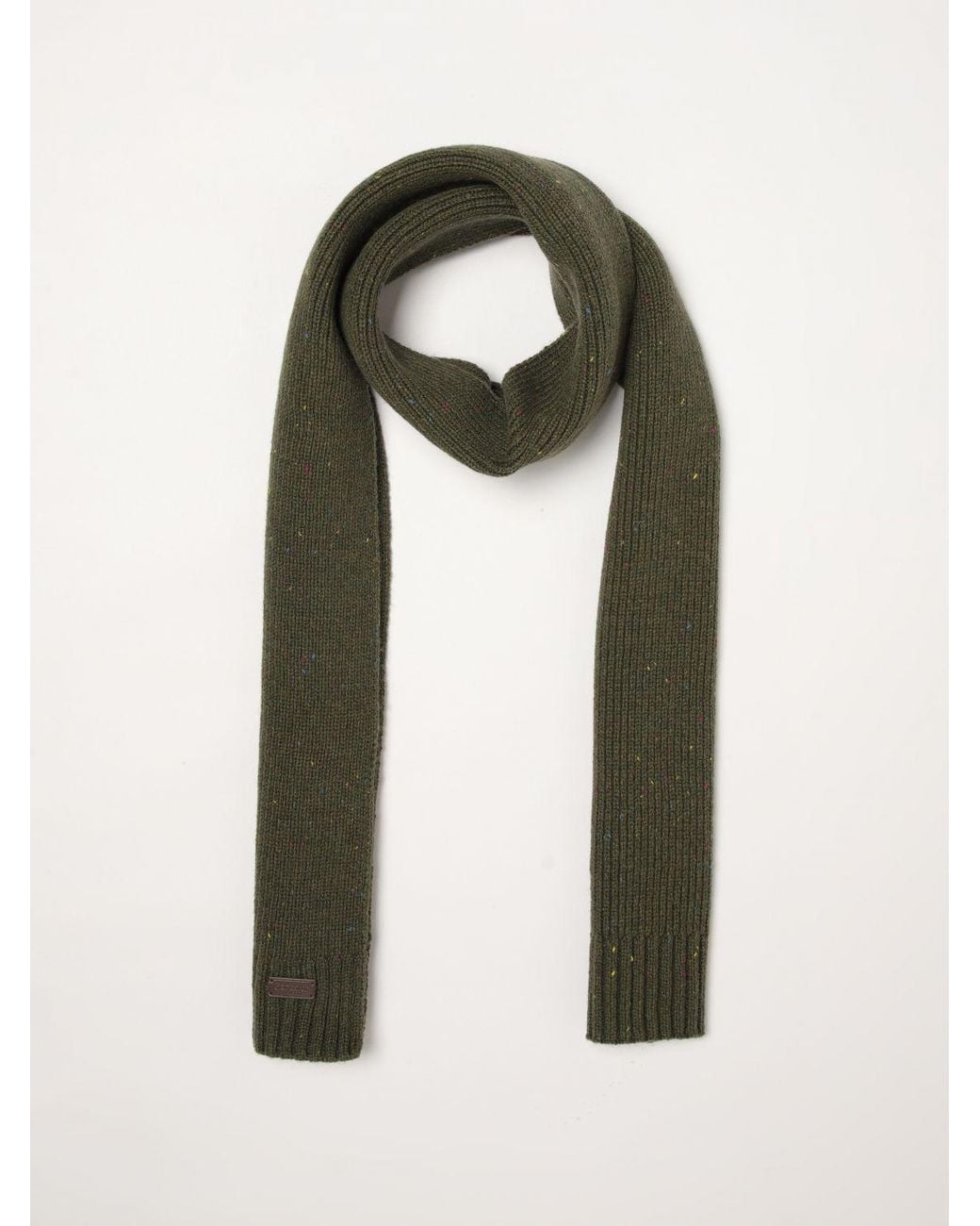 Barbour Green Wool Blend Beanie Hat And Scarf Gift Set With Applied Logo for men